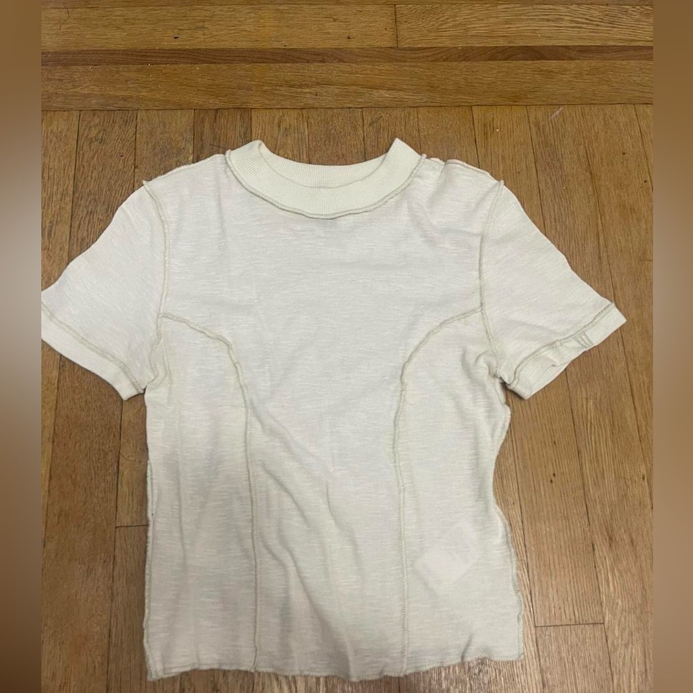 Cream Short Sleeve Top
